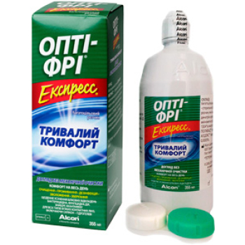 Image of Opti-Free Express Опті-Фрі Експрес — багатоцільовий розчин для догляду за контактними лінзами. Сучасна формула розчину дозволяє зберігати контактні лінзи чистими і зволоженими протягом ус
